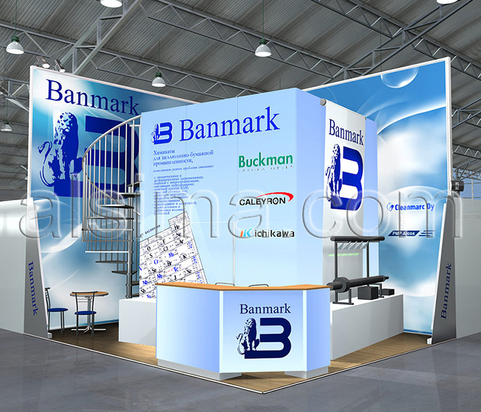 Макет двухэтажного выставочного стенда Banmark